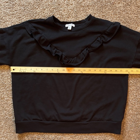 Black Ruffled Sweatshirt - Picture 2 of 4